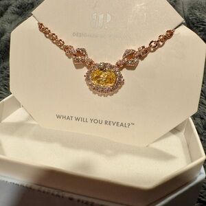 BP Crystal Halo Yellow Pendant Necklace